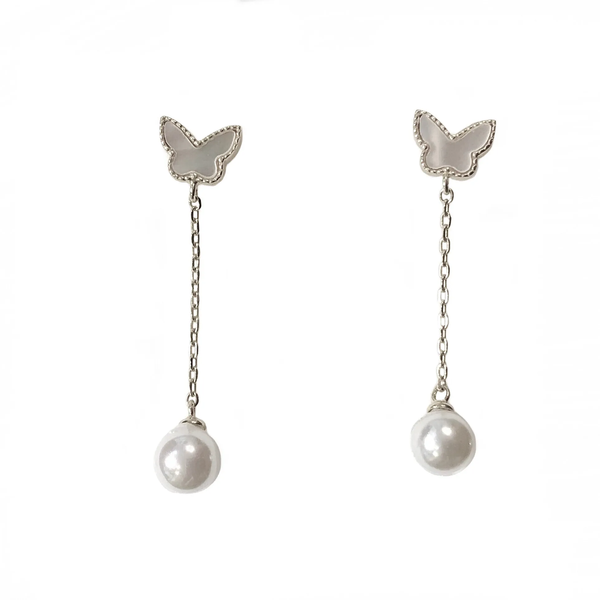 Butterfly Mother of Pearl Dangle Earrings