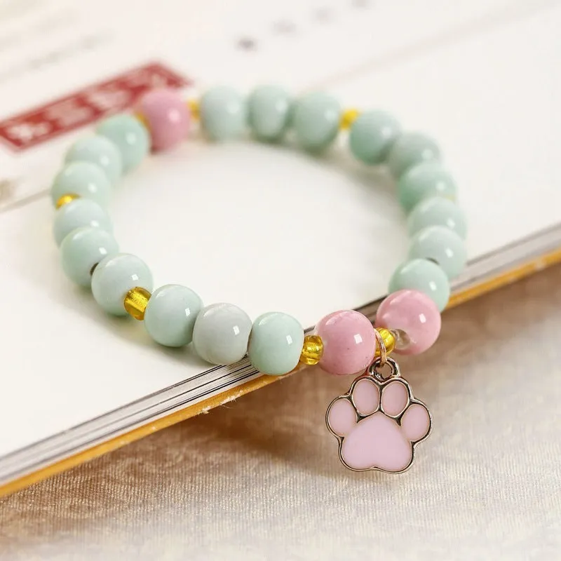 Ceramic Bracelet Cute Foot Bracelet Small Fresh Black Bracelet Couple Men and Women