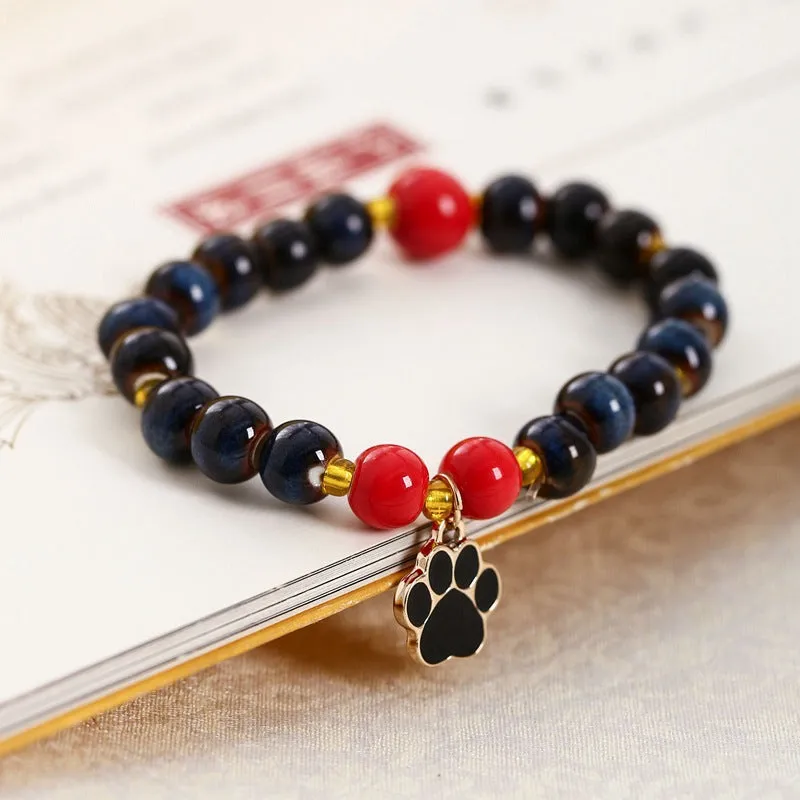Ceramic Bracelet Cute Foot Bracelet Small Fresh Black Bracelet Couple Men and Women
