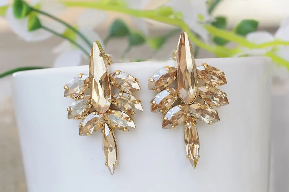 CHAMPAGNE BRIDAL STUDS