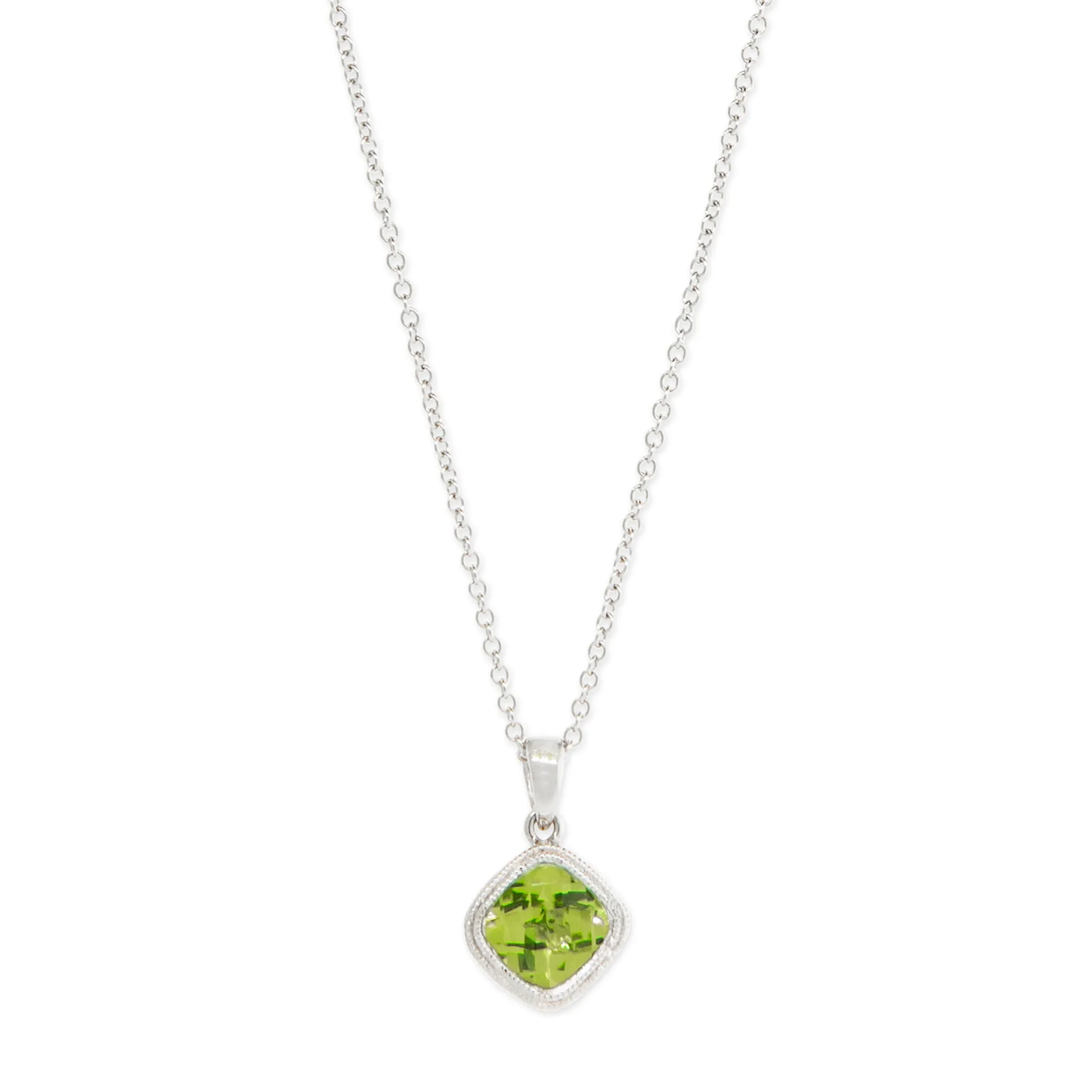 Checkerboard Peridot Necklace