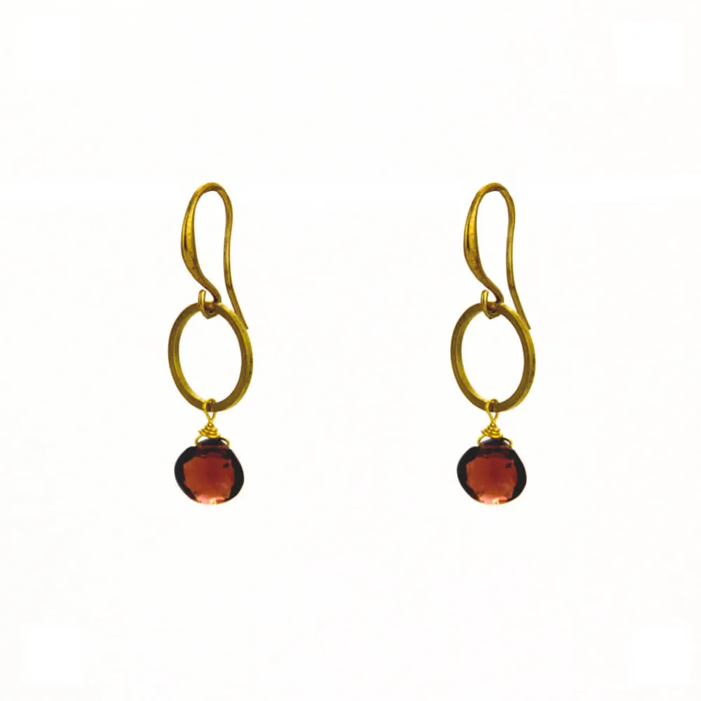 Circle Gemstone Earrings