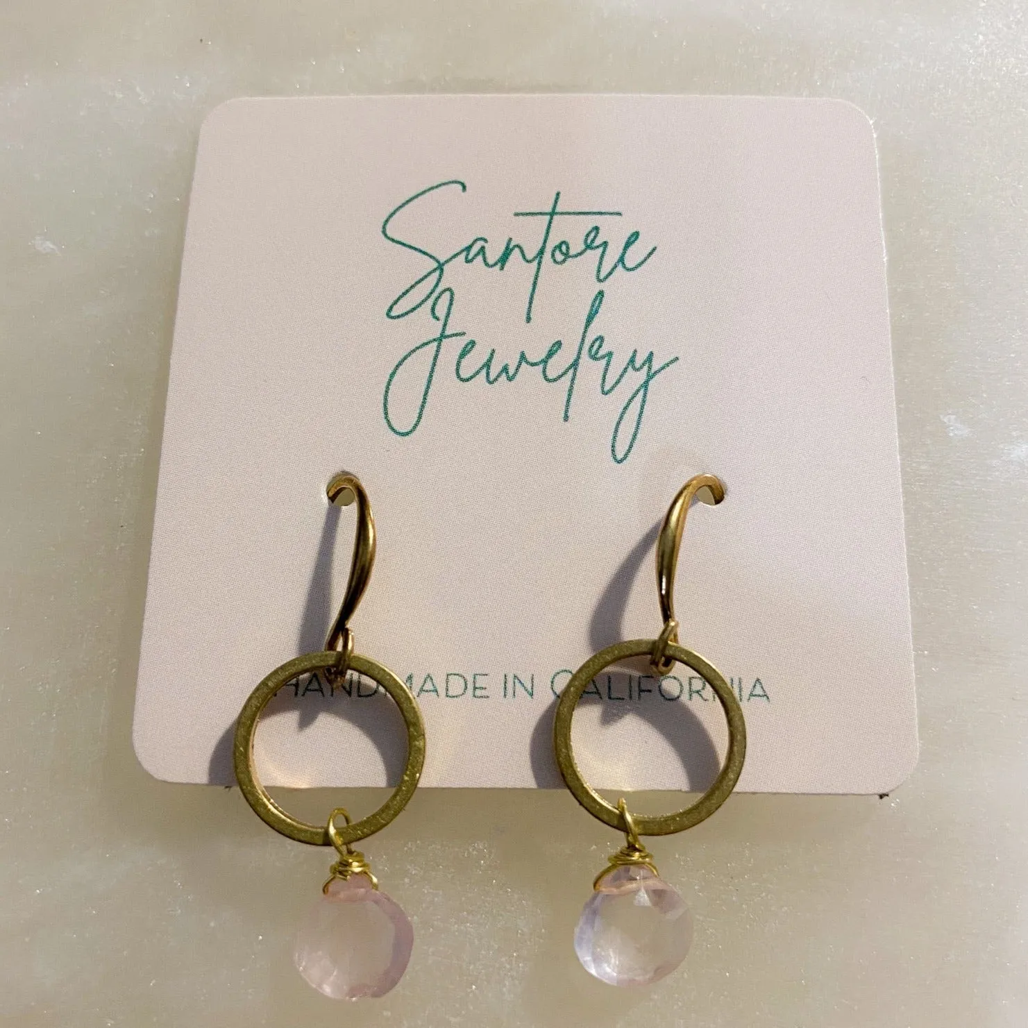 Circle Gemstone Earrings