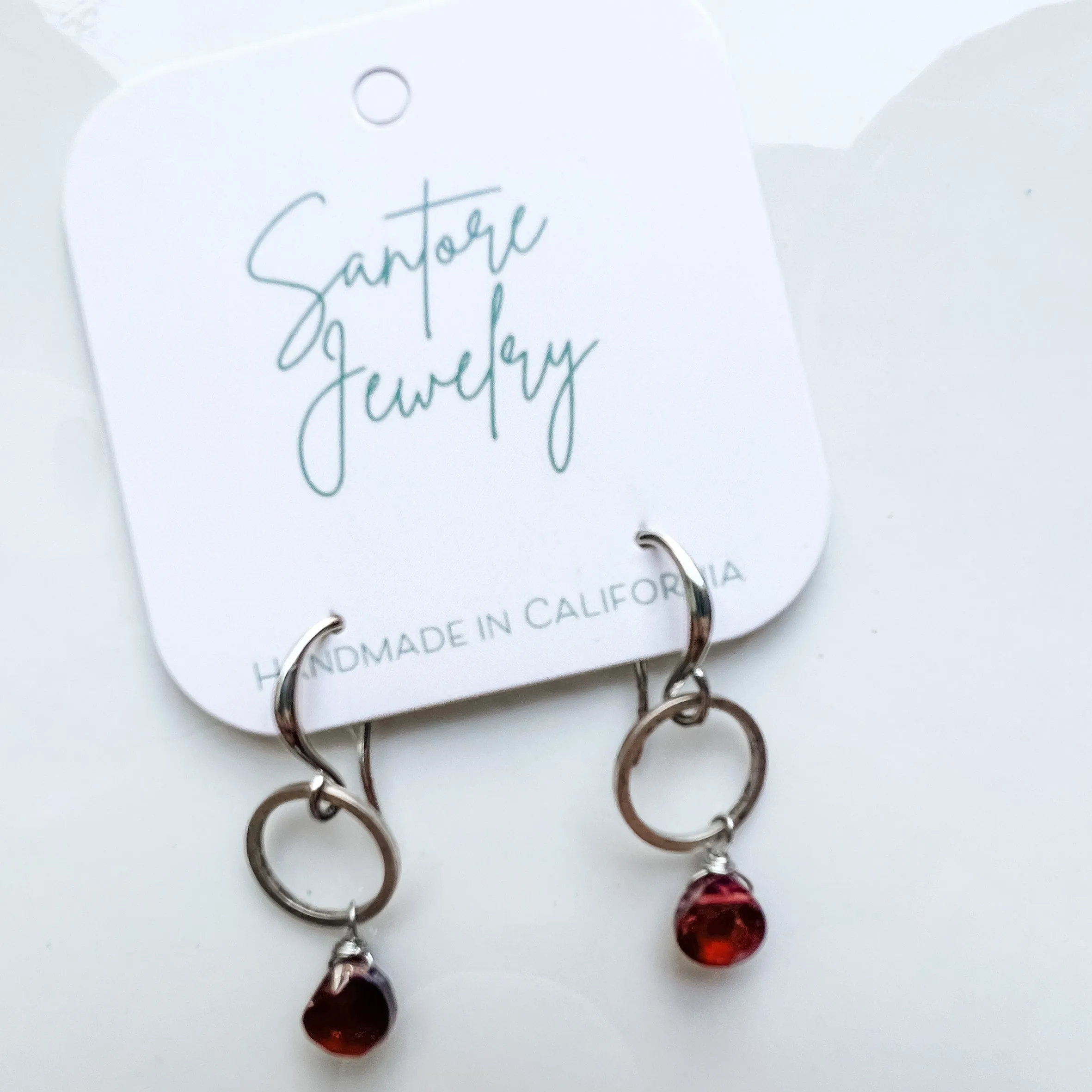 Circle Gemstone Earrings
