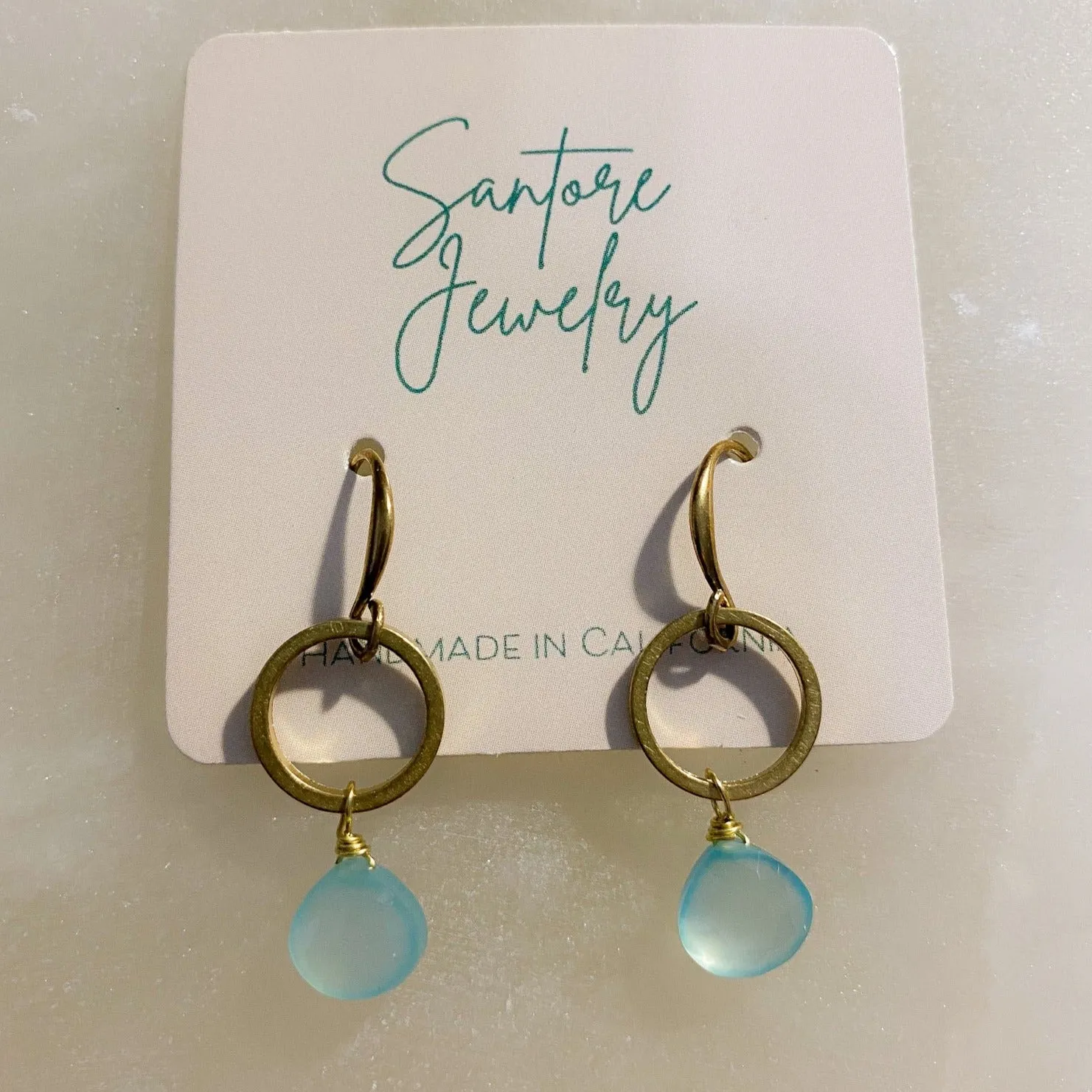 Circle Gemstone Earrings