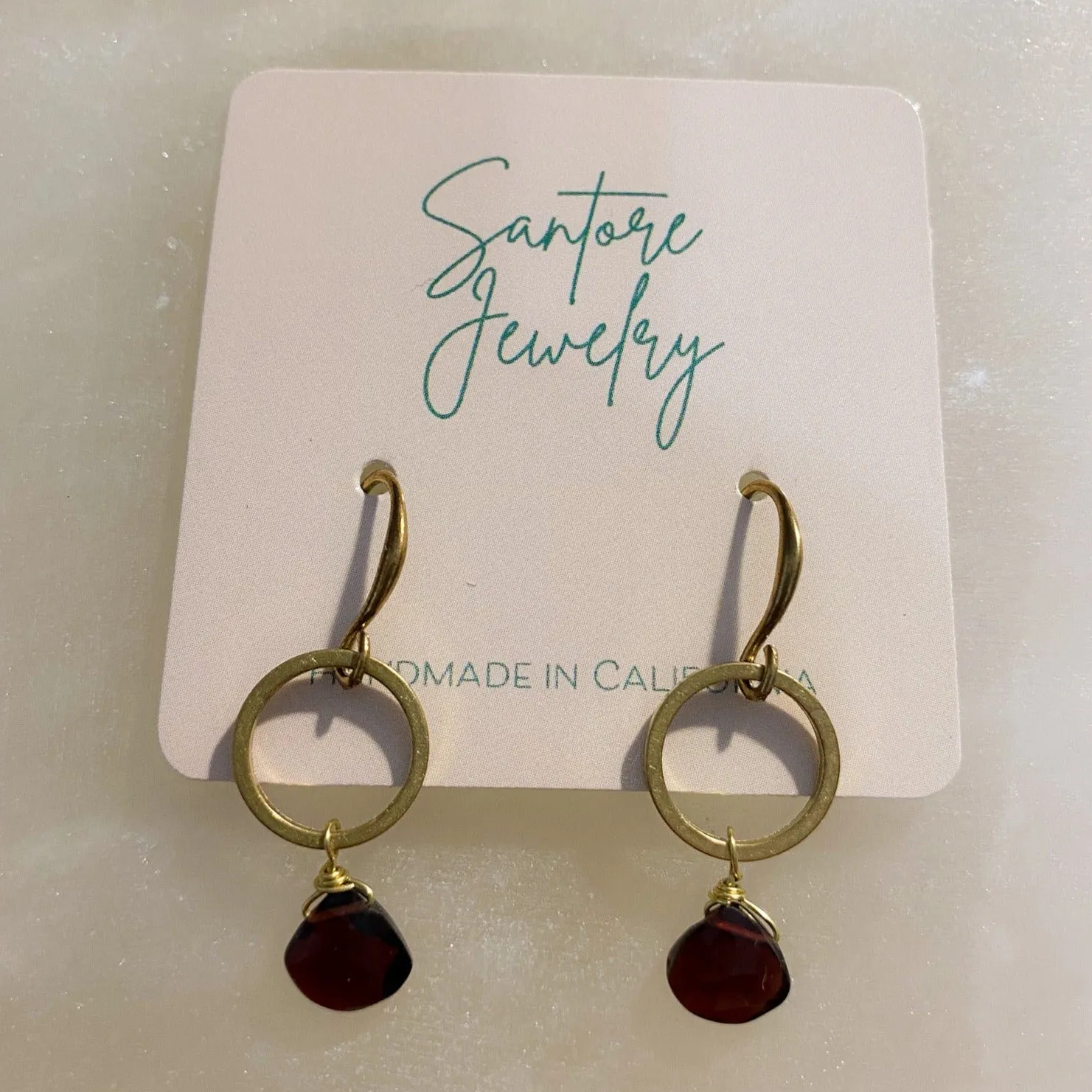 Circle Gemstone Earrings