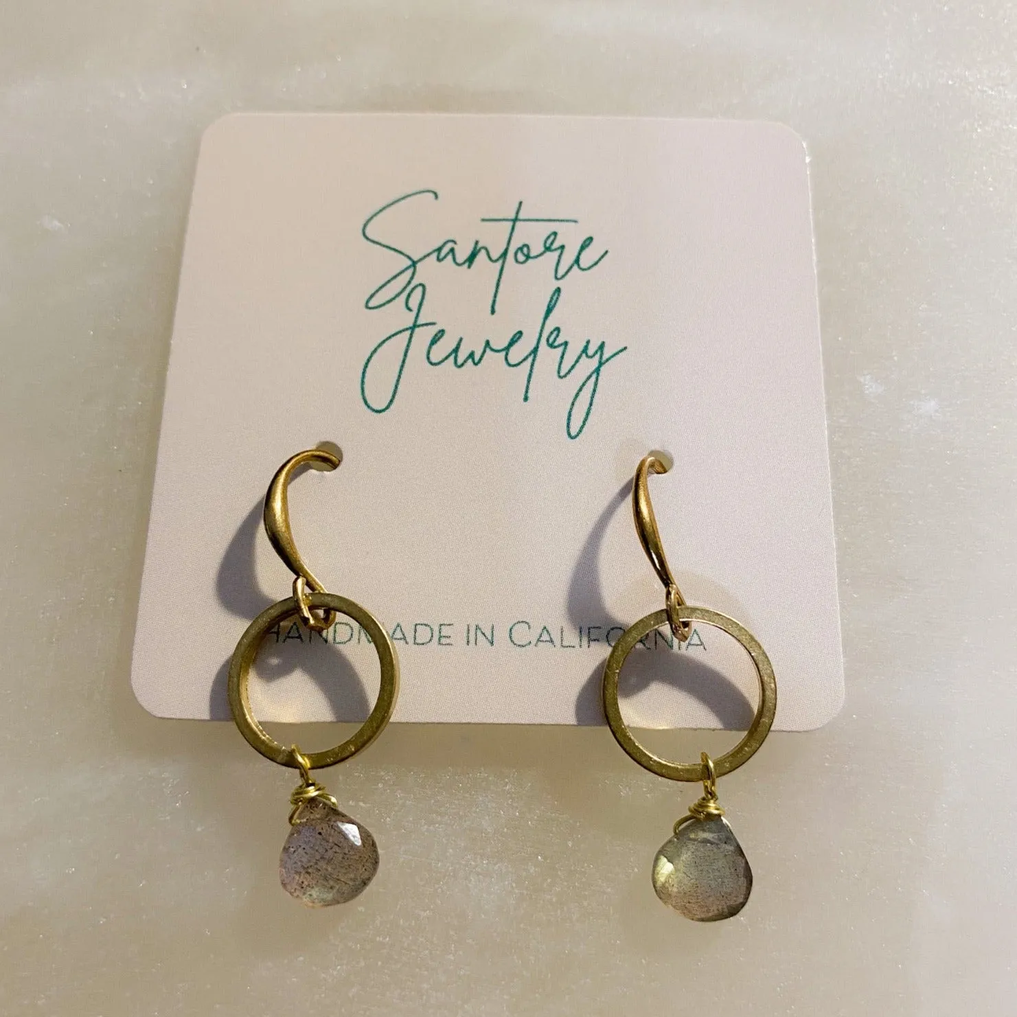 Circle Gemstone Earrings
