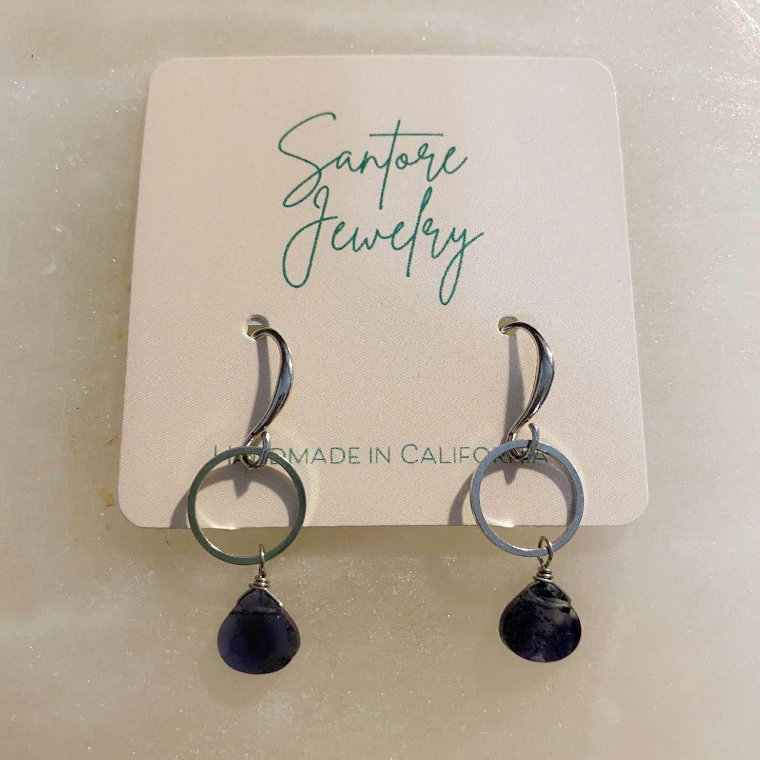 Circle Gemstone Earrings