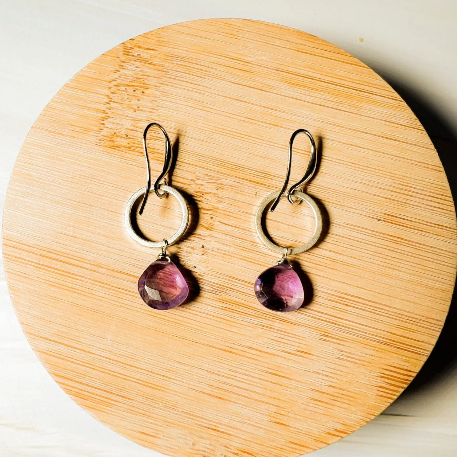 Circle Gemstone Earrings