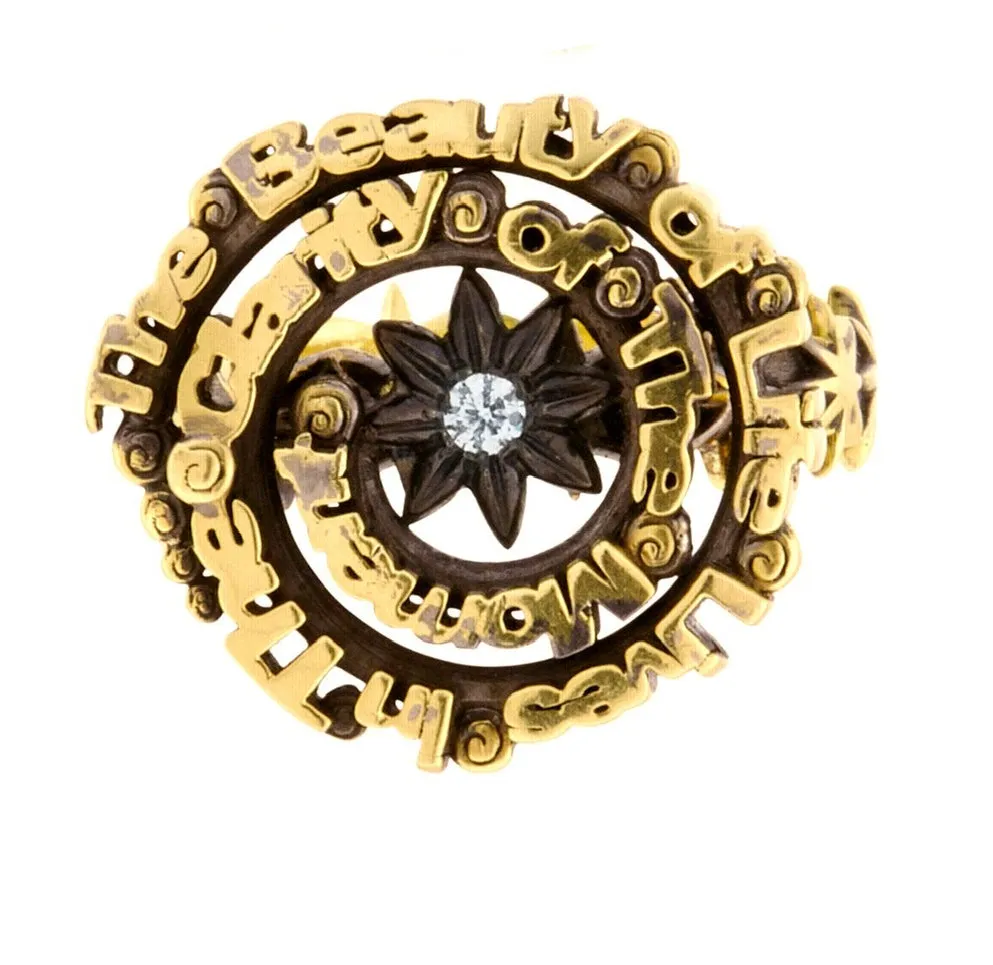 Clarity Word Art Cocktail Ring