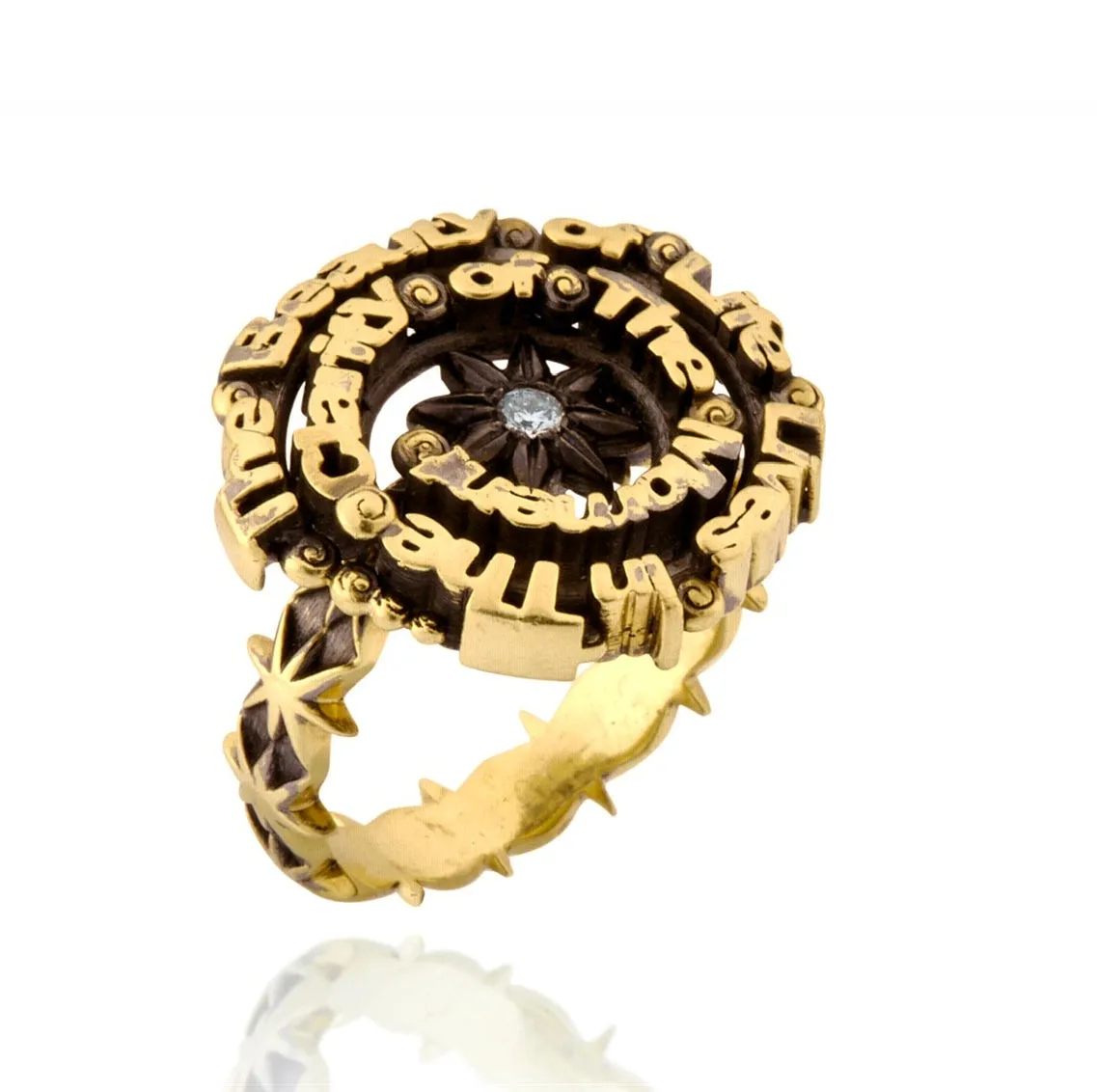 Clarity Word Art Cocktail Ring