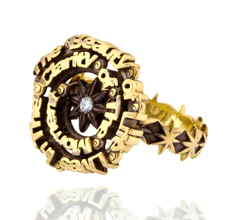 Clarity Word Art Cocktail Ring