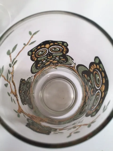 Classic 1970's Retro Owl Medium Size Glasses (Set of 4)