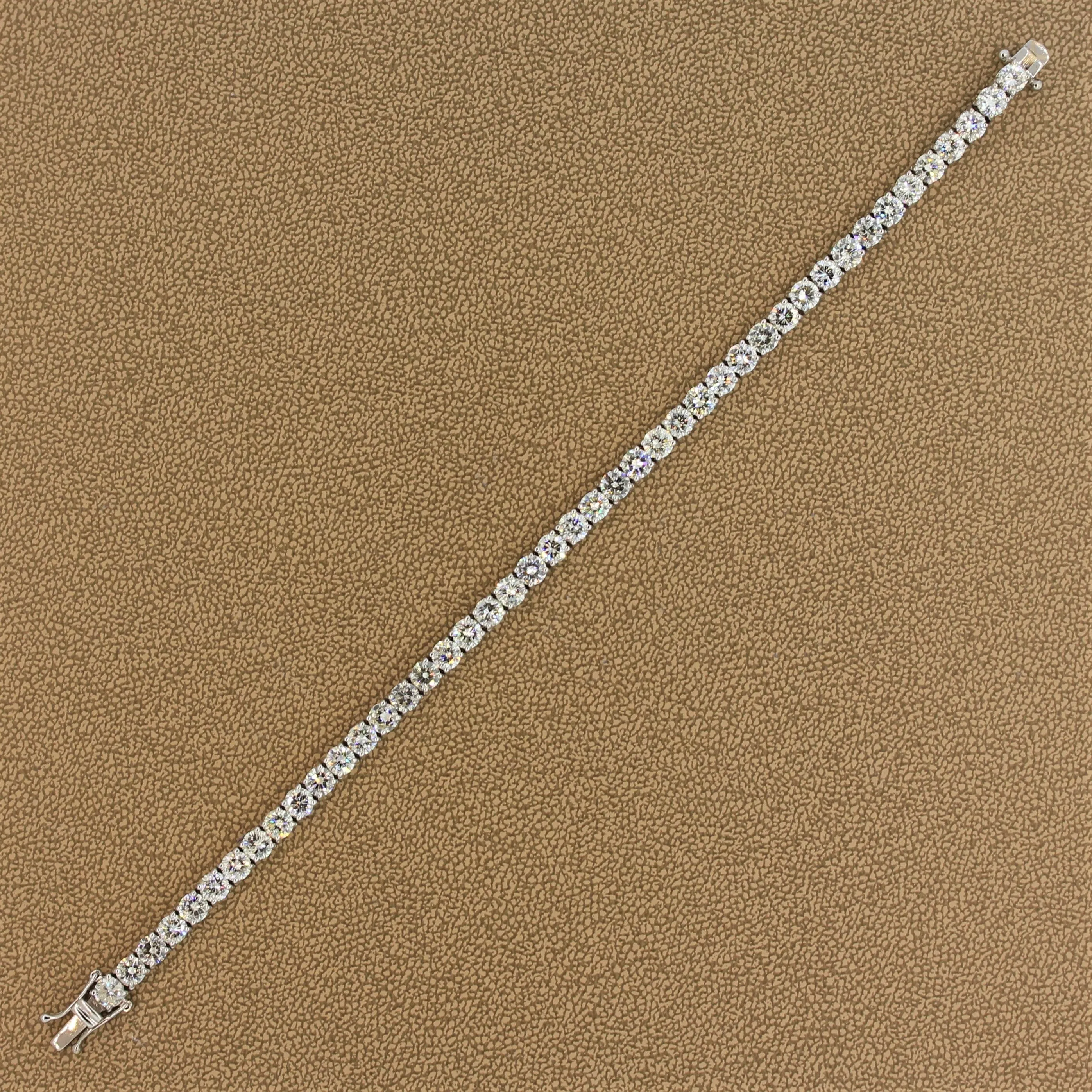 Classic Round Diamond Gold Tennis Bracelet