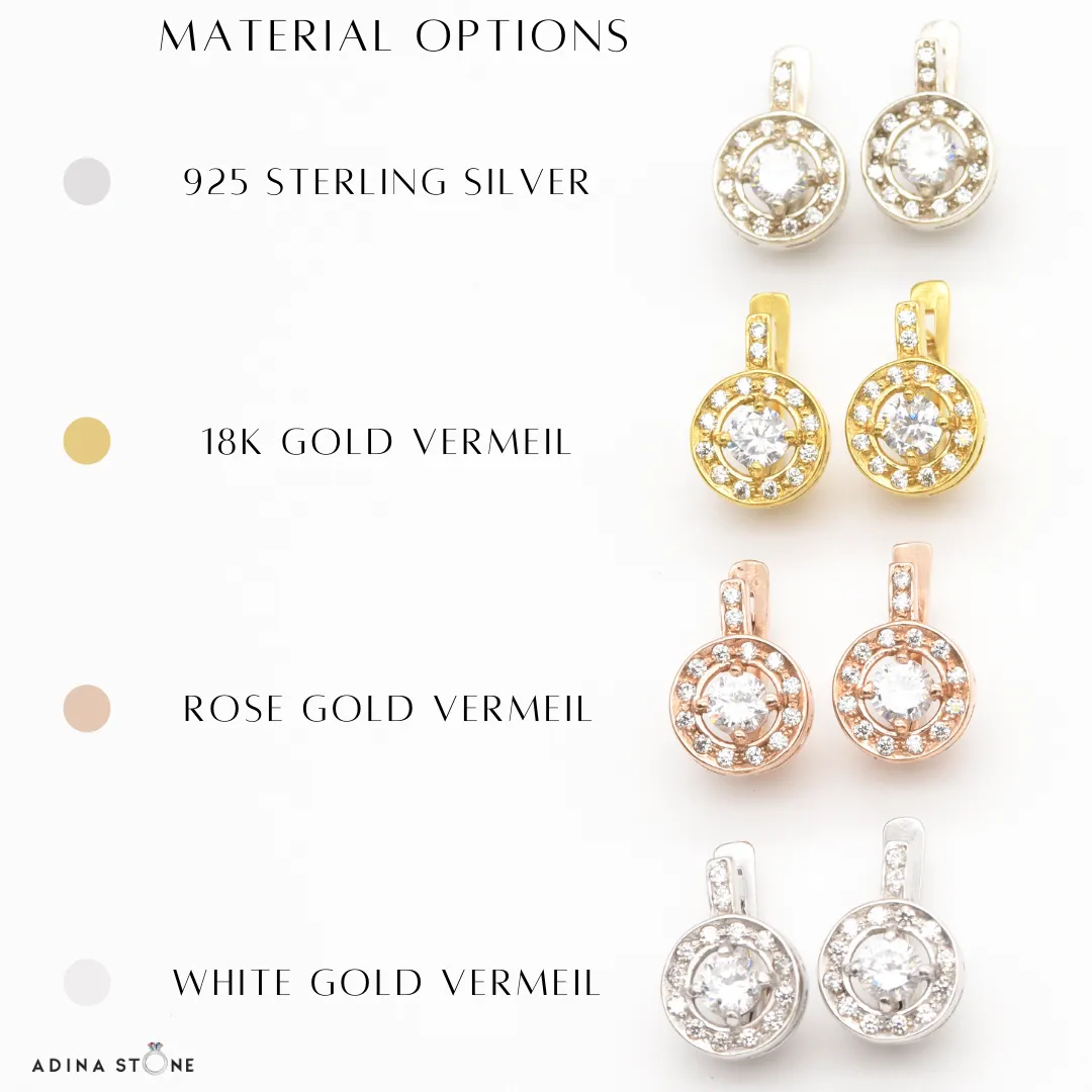Colorful Drop Earrings - Half Hoops Earrings - Multistone Earrings