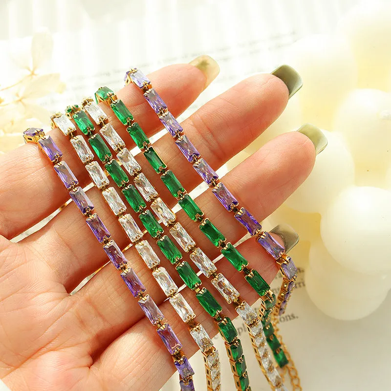 Colorful Zircon Personalized Necklace - Elegant Women's Fashion Jewelry