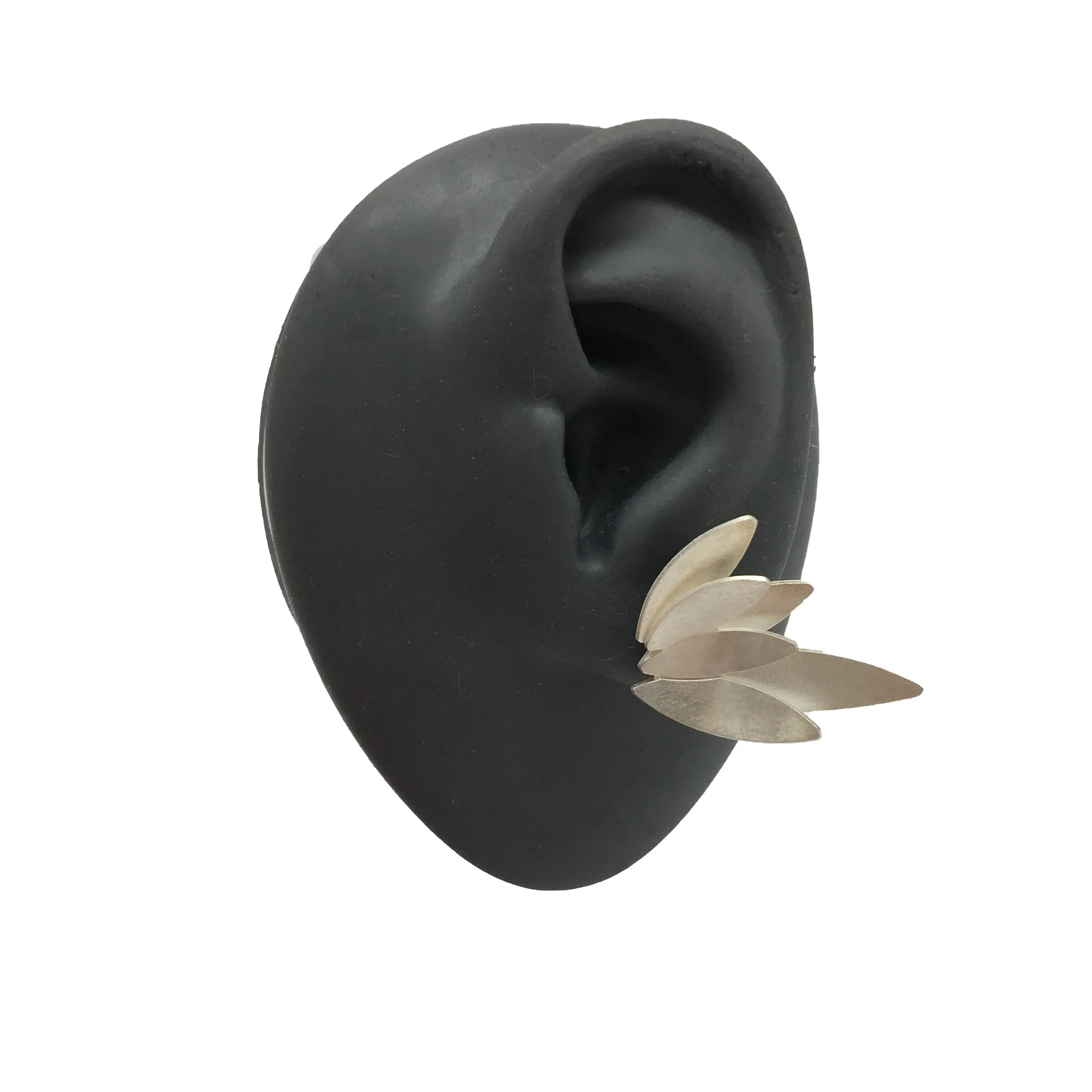 Concave Wing Earrings - Silver