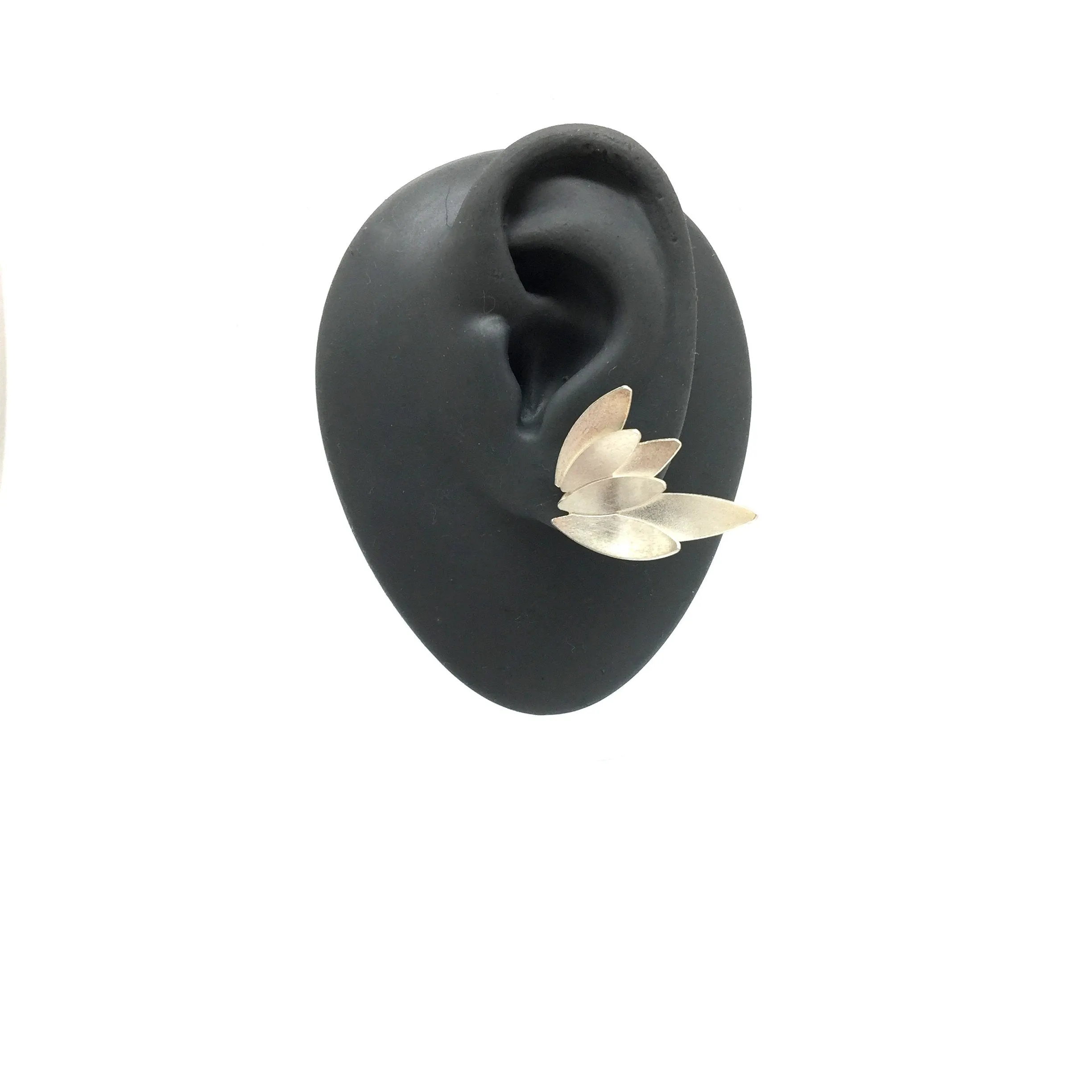 Concave Wing Earrings - Silver