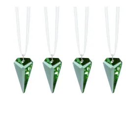 Crystals Hanging Swarovski Crystal Prisms Light Peridot Arrow Prisms, 4 Pcs