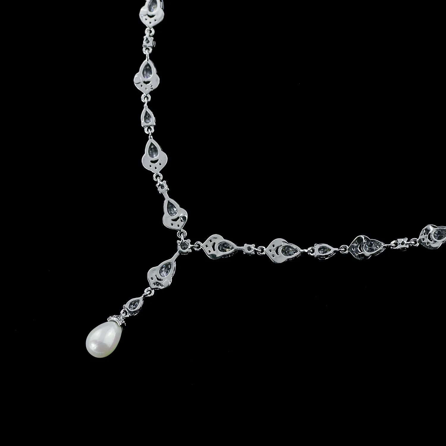 Cubic zirconia bride wedding necklace earring set CN10284