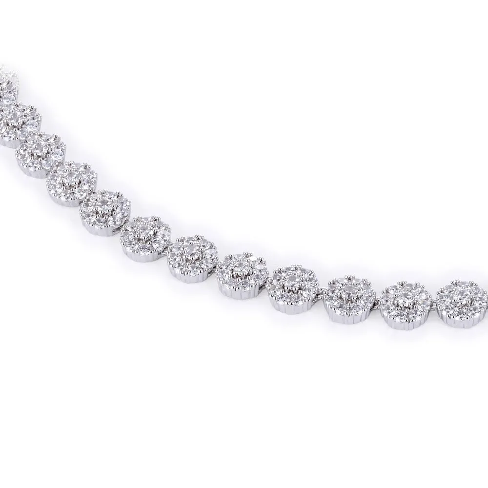 Cubic zirconia bride wedding necklace earring set top quality  CN10066