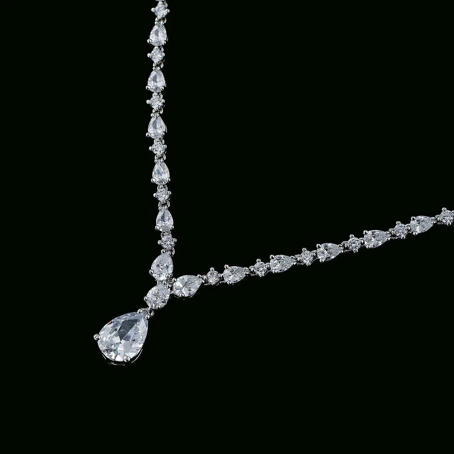 Cubic zirconia bride wedding necklace earring set top quality CN10152