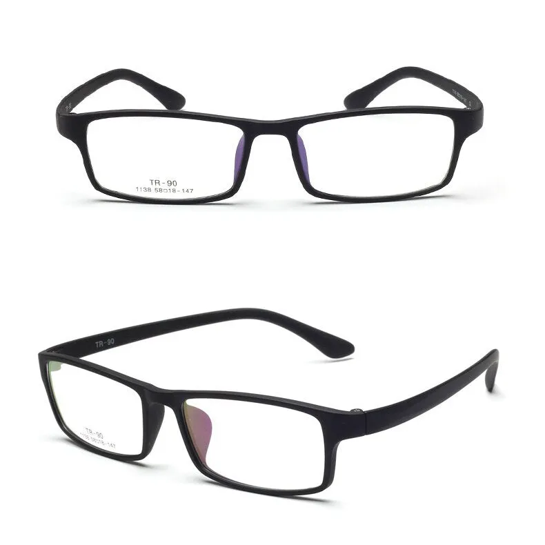 Cubojue Unisex Full Rim 155mm Oversized Square Tr 90 Titanium Myopic Reading Glasses
