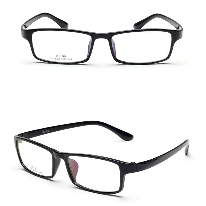Cubojue Unisex Full Rim 155mm Oversized Square Tr 90 Titanium Myopic Reading Glasses