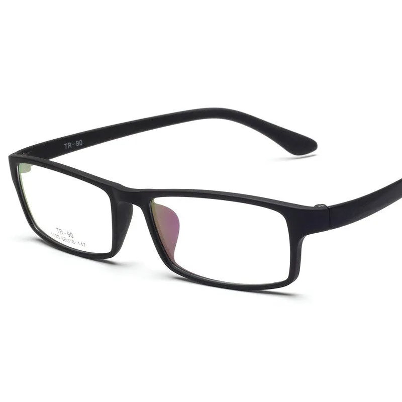Cubojue Unisex Full Rim 155mm Oversized Square Tr 90 Titanium Myopic Reading Glasses