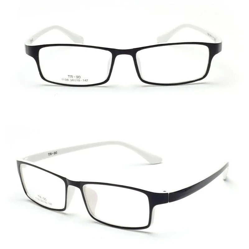 Cubojue Unisex Full Rim 155mm Oversized Square Tr 90 Titanium Myopic Reading Glasses
