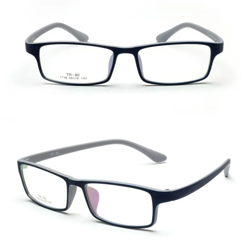Cubojue Unisex Full Rim 155mm Oversized Square Tr 90 Titanium Myopic Reading Glasses