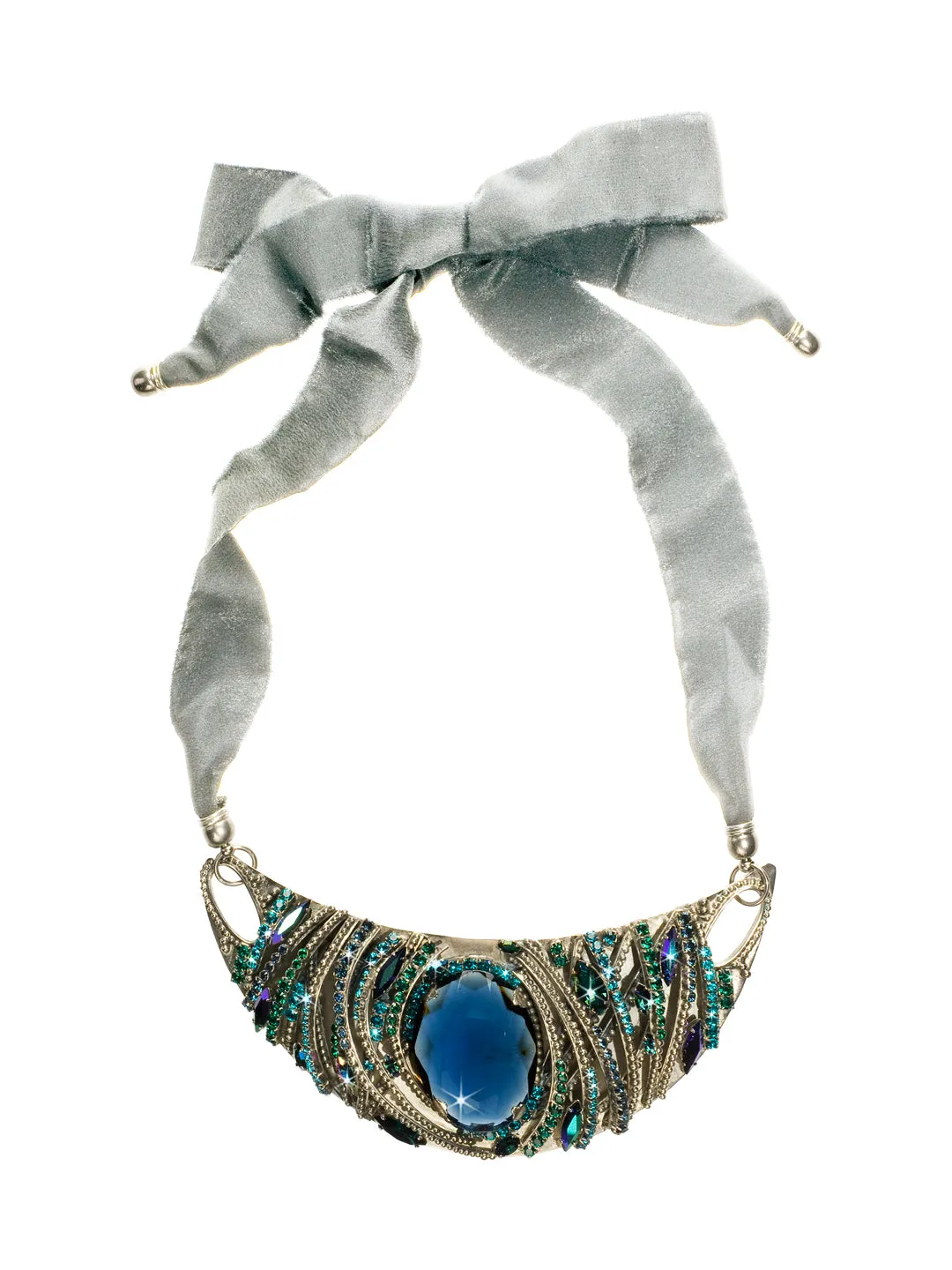 Cyclops Crescent Bib Necklace Pendant Necklace - NCK9ASEMC