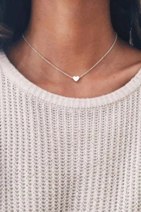 Dainty Heart Necklace Silver