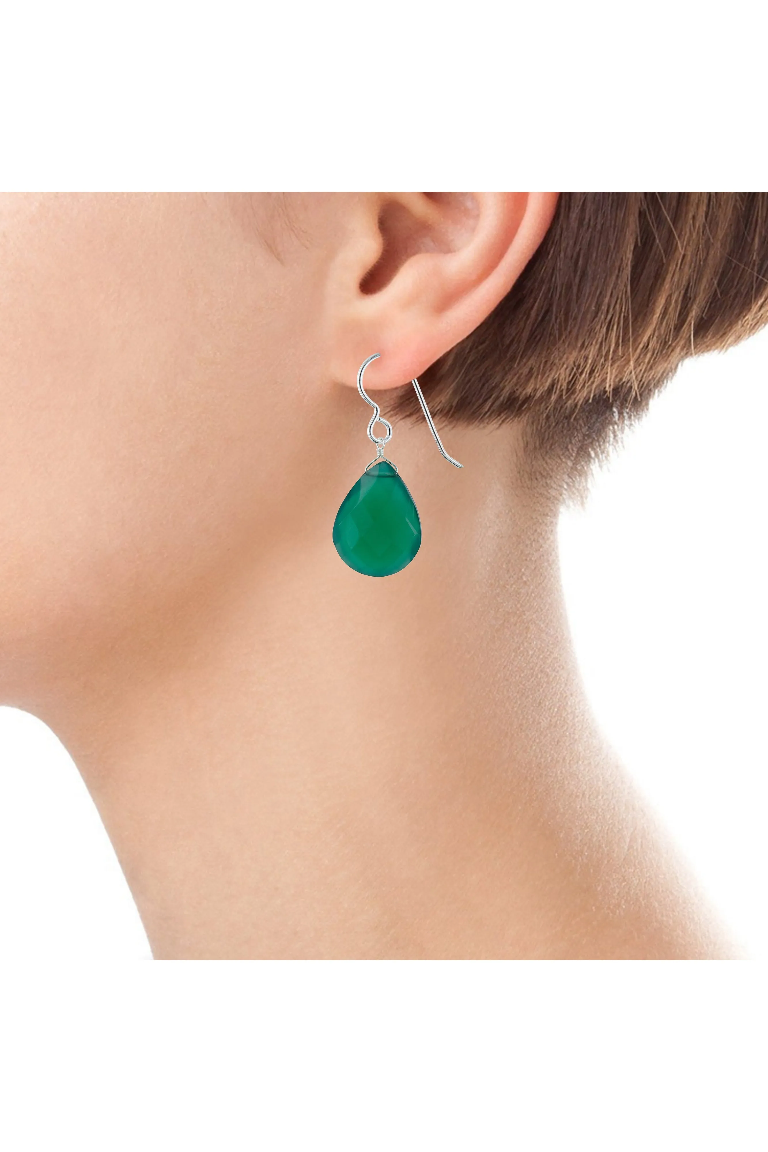 Dark Green Teardrop Necklace