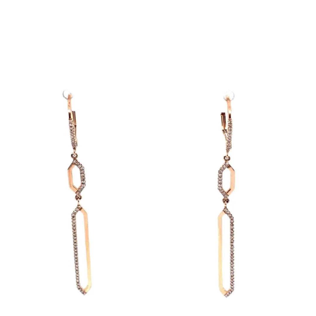Deco Diamond Dangle Earrings