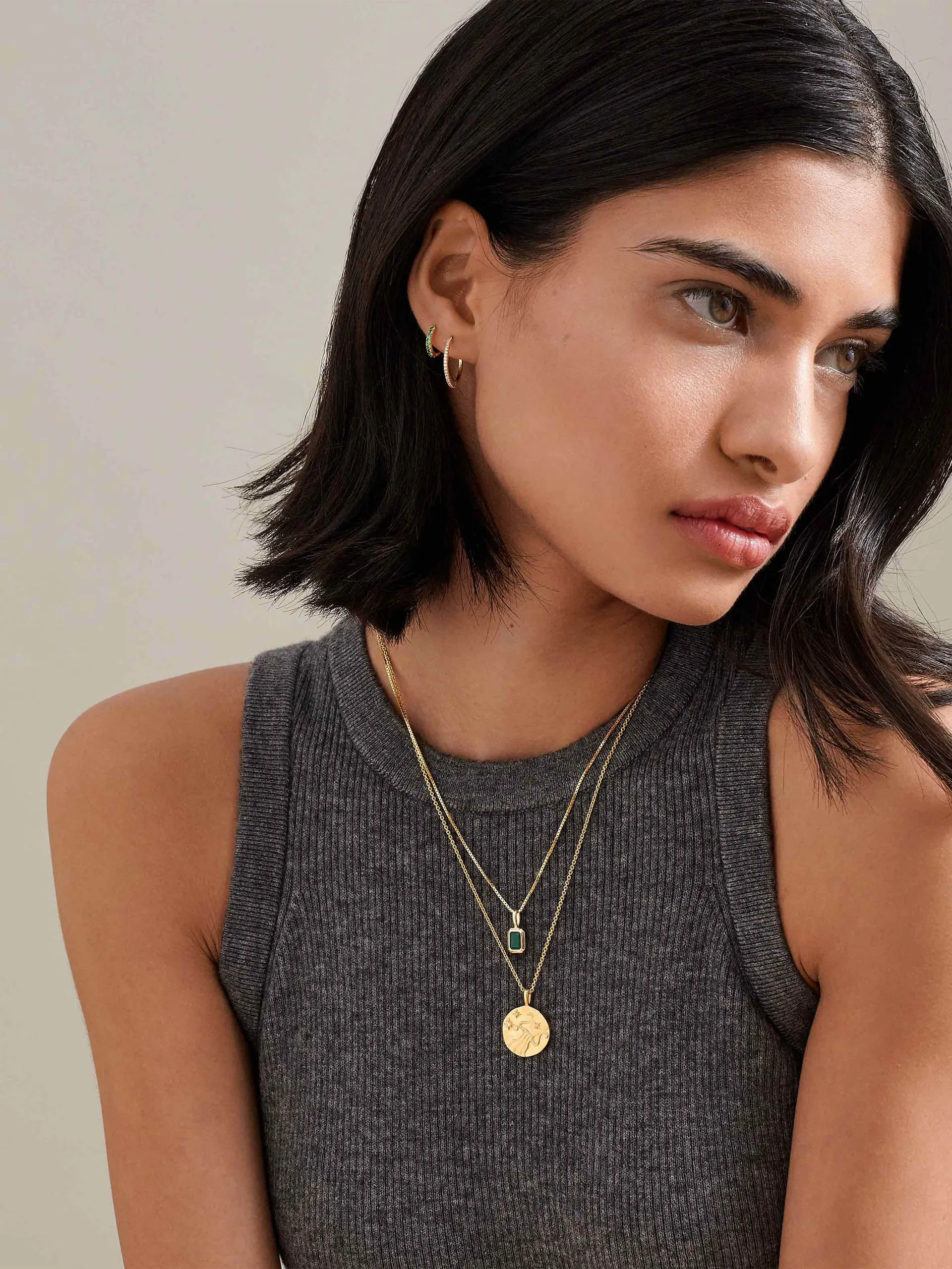 Deco peridot August birthstone necklace