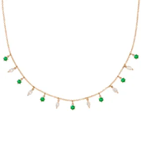 Demeter Marquise Fringe Necklace, 13 Charms