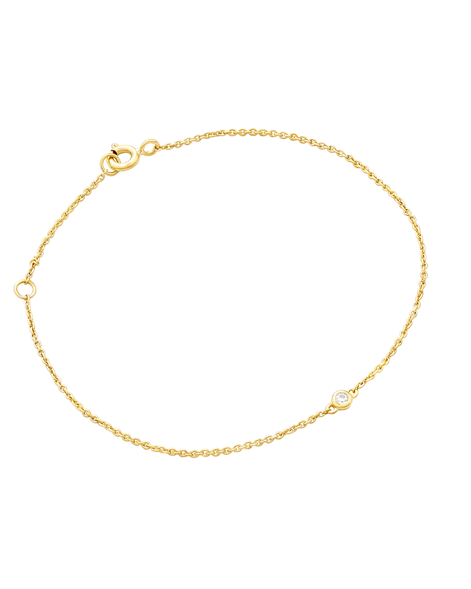 Diamond Bezel Bracelet - 14K White Gold