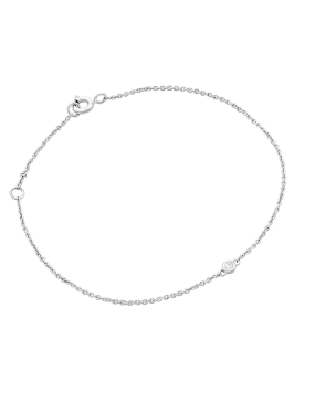 Diamond Bezel Bracelet - 14K White Gold