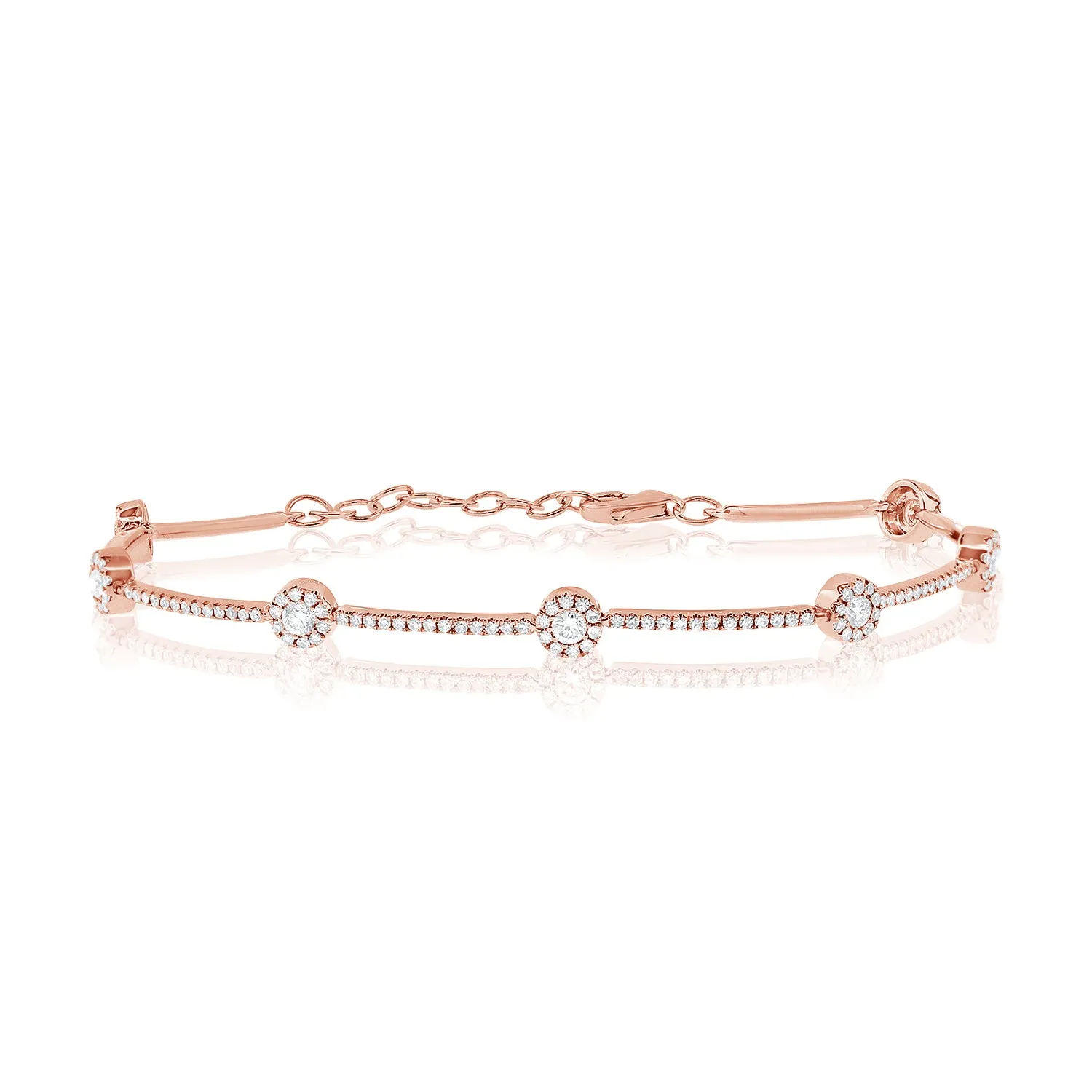 Diamond Halo Link Bracelet