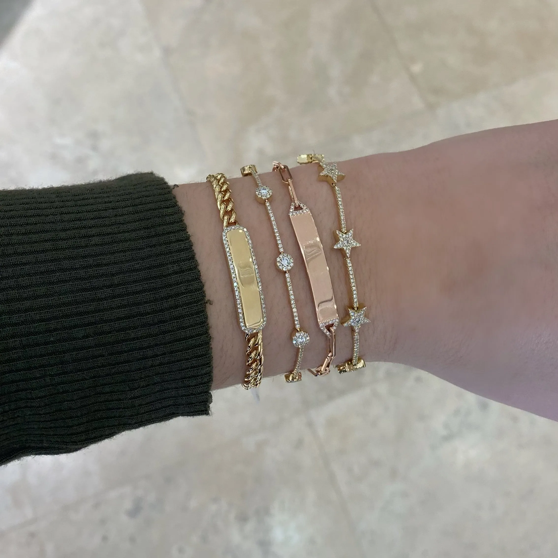 Diamond Halo Link Bracelet