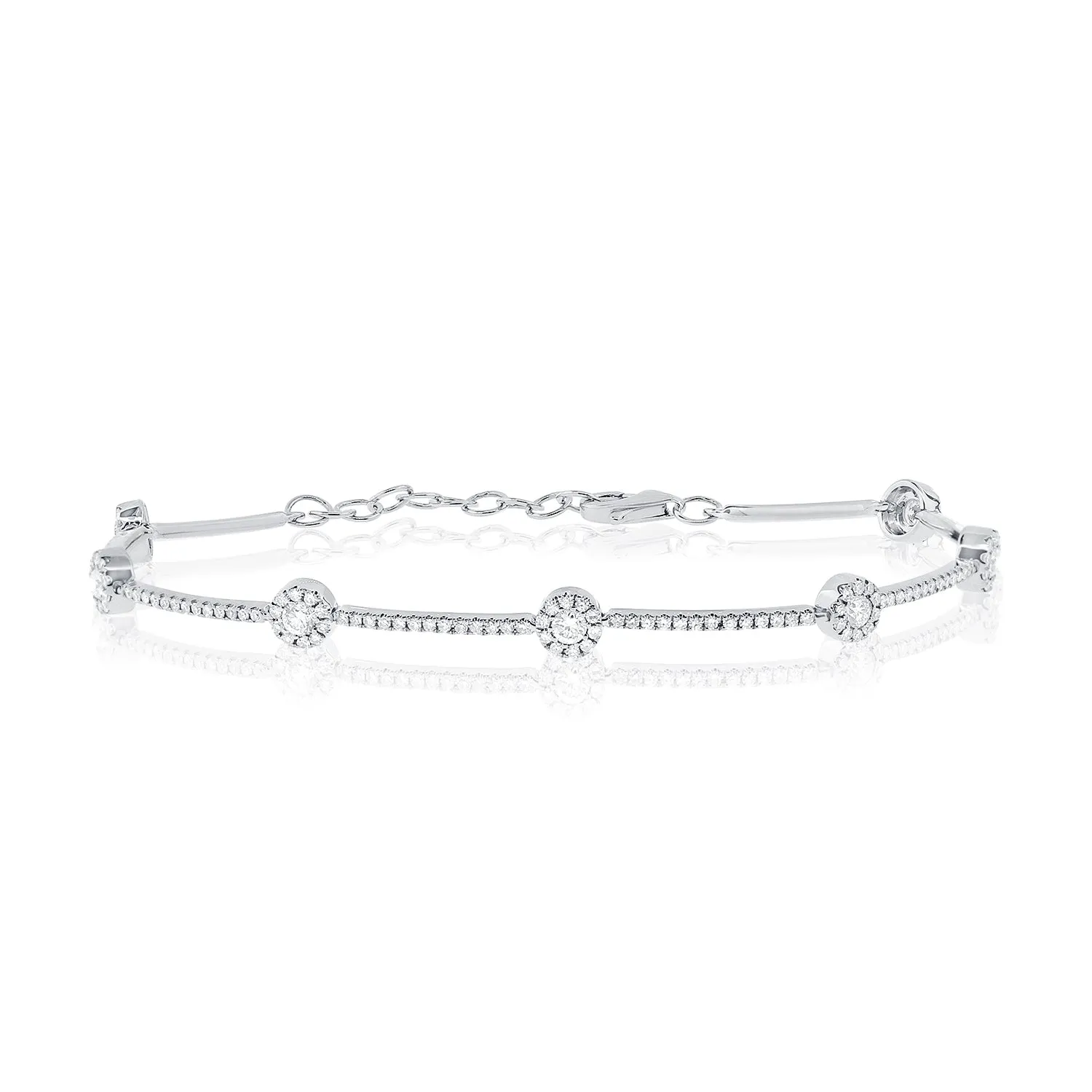 Diamond Halo Link Bracelet