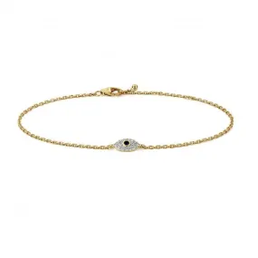 Diamond Jewellery 9ct Gold Diamond Evil Eye Bracelet BD036