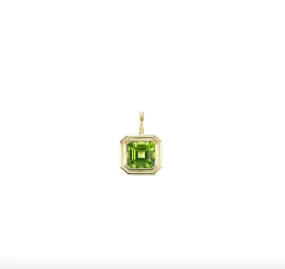 Double Bubble Bezel Peridot Asscher Charm