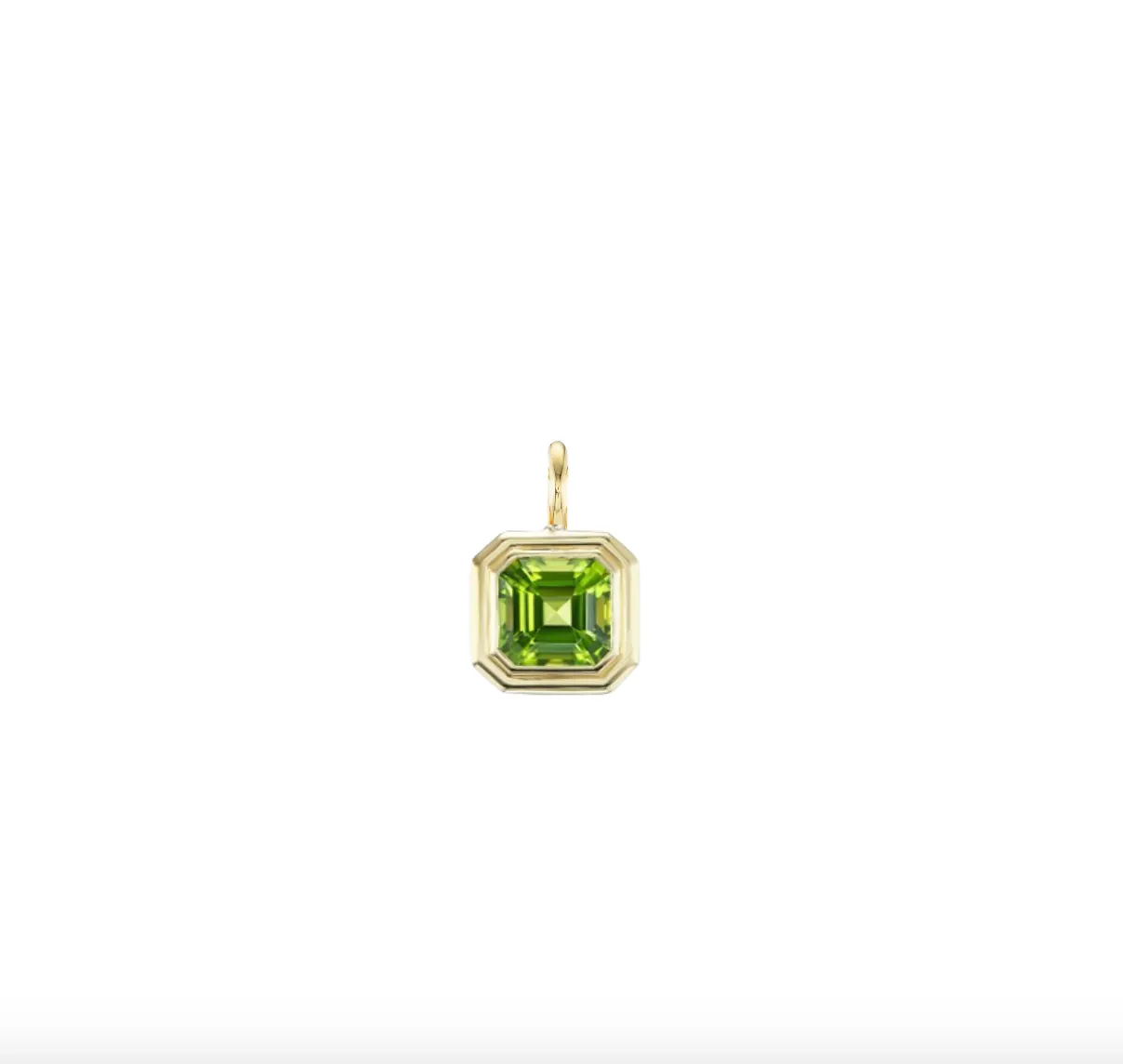 Double Bubble Bezel Peridot Asscher Charm