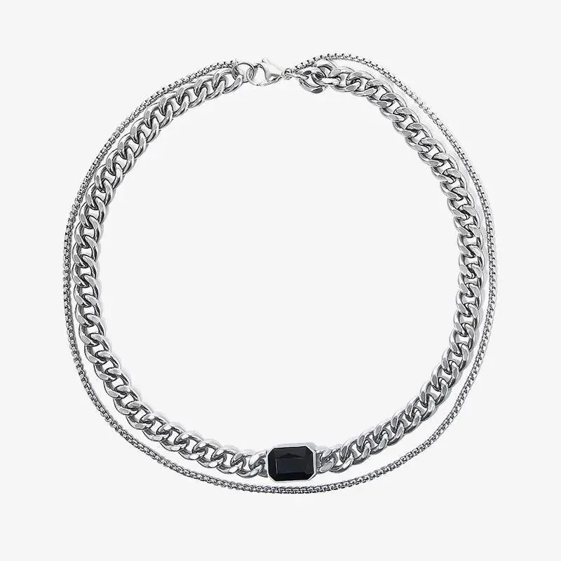 Double Chain Gemstone Necklace