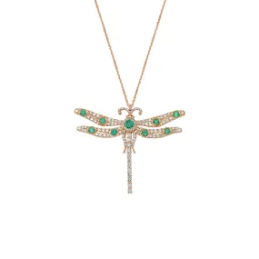 DRAGONFLY EMERALD DIAMOND NECKLACE