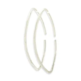 Earrings - Marquise Buffy Hoops Sterling Silver by Foamy Wader