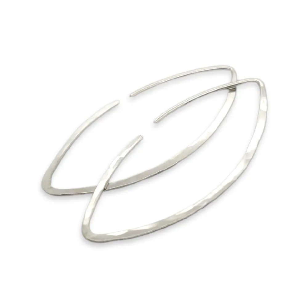 Earrings - Marquise Buffy Hoops Sterling Silver by Foamy Wader