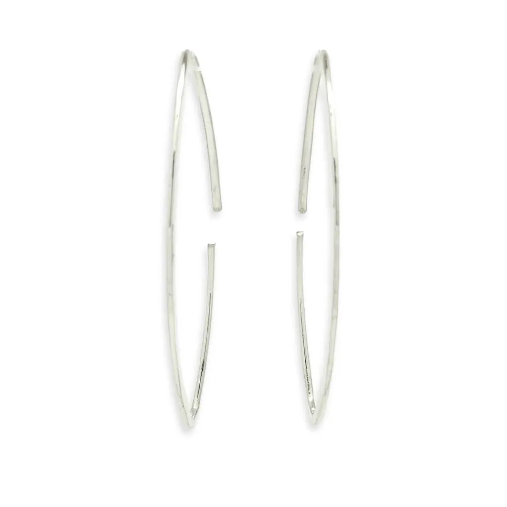 Earrings - Marquise Buffy Hoops Sterling Silver by Foamy Wader